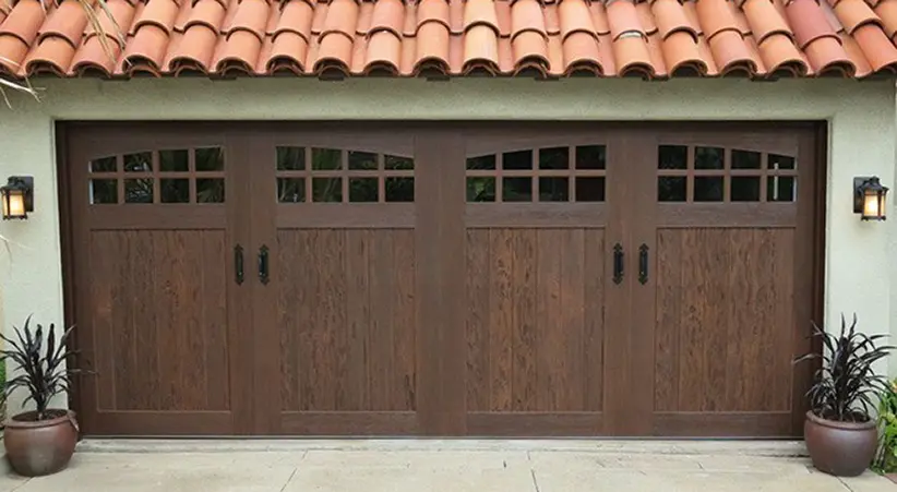 After - clopay faux wood garage door