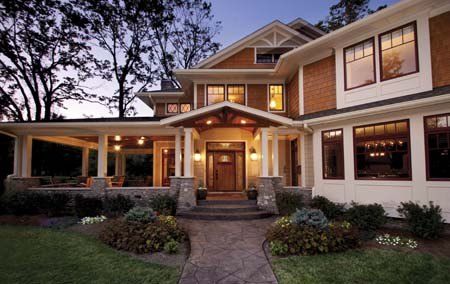 Home with Clopay Craftsman Collection entry door