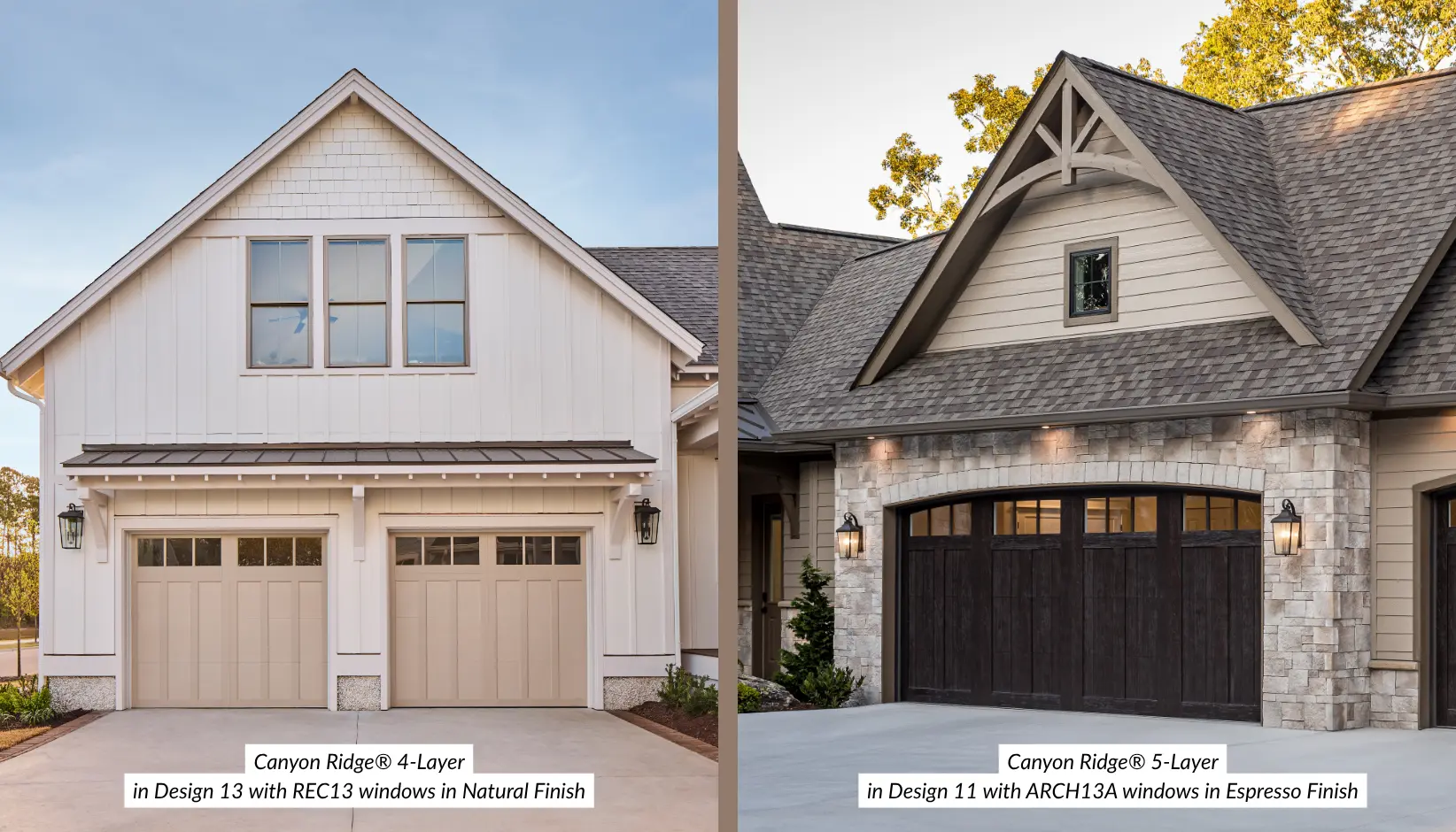 Canyon Ridge 4-Layer versus Canyon Ridge 5-Layer garage door comparison