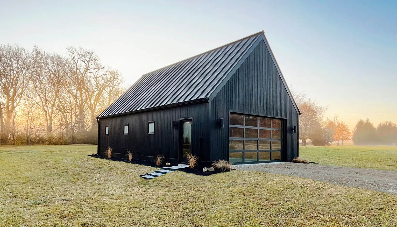 Avante with black anodized frame and clear tempered insulated glass