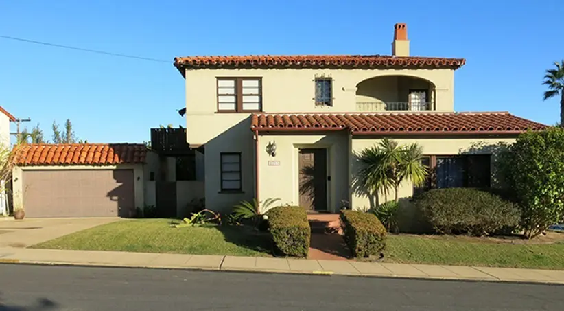 garage door before - street view