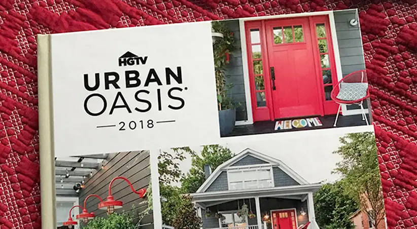 HGTV book on bed in Urban Oasis 2018 home