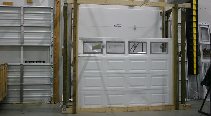 2x4 Lumber Test of Impact Resistance on Garage Door