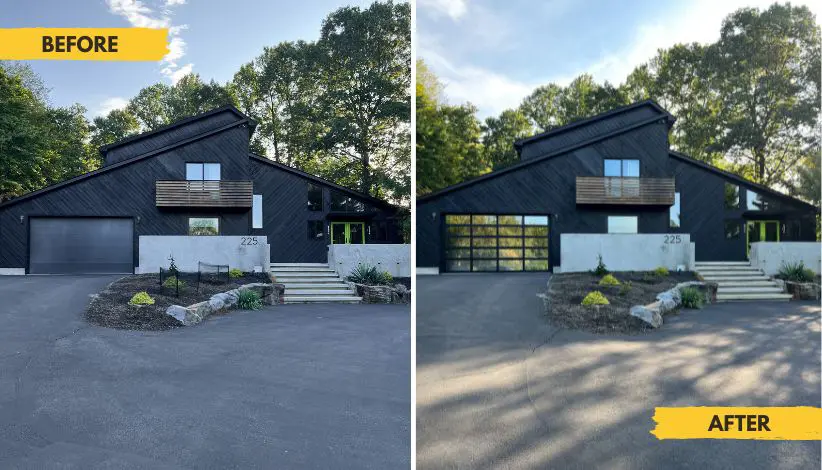 Before and After garage door