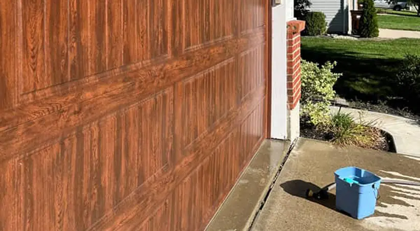 Washing a garage door