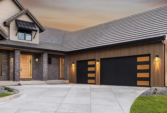 modern steel garage doors