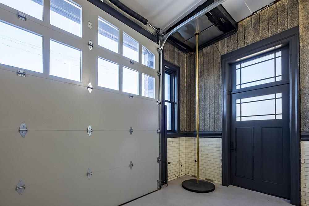 inside view of garage on the Anthony Carrino firehouse project