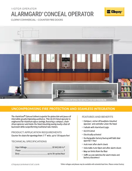 AlarmGard Conceal Operator Sheet