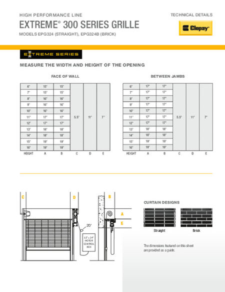 Extreme® 300 High Performance Grille Technical Details Sheet Extreme® 300 High Performance Grille Technical Details Sheet