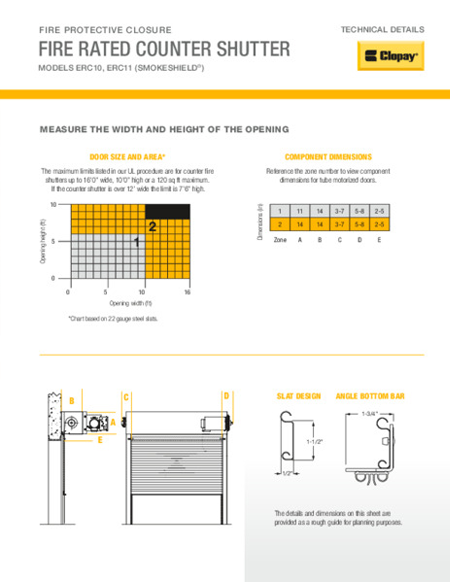 Fire-Rated Counter Door Technical Details Sheet Fire-Rated Counter Door Technical Details Sheet
