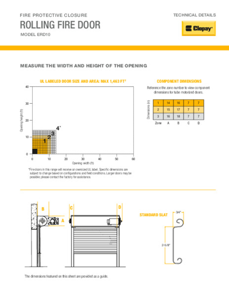 Rolling Fire Door Technical Details Sheet Rolling Fire Door Technical Details Sheet