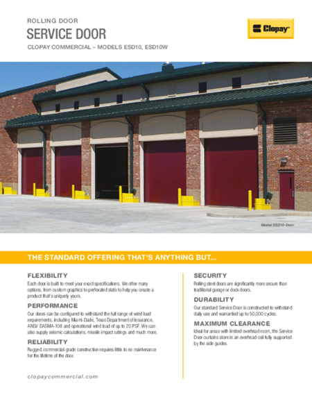 Service Door Feature Sheet Service Door Feature Sheet