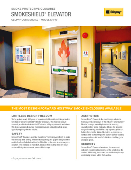 SmokeShield® Elevator Smoke Curtain Feature Sheet SmokeShield® Elevator Smoke Curtain Feature Sheet