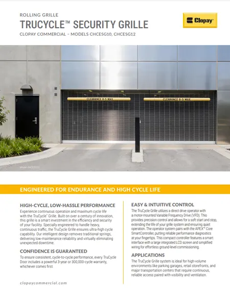 TruCycle Grille Feature Sheet