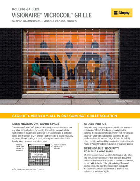 Visionaire® MicroCoil® Grille Feature Sheet Visionaire® MicroCoil® Grille Feature Sheet