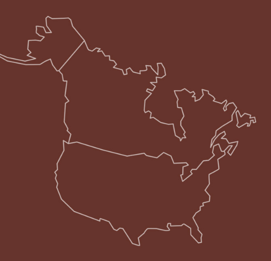 USA, Canada outline in Clopay branded colors