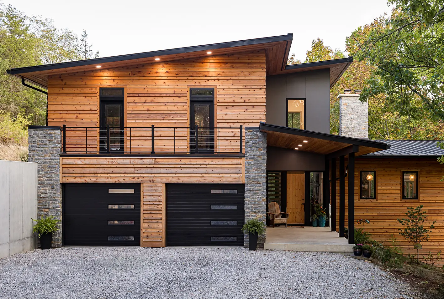 Modern Steel garage doors in black