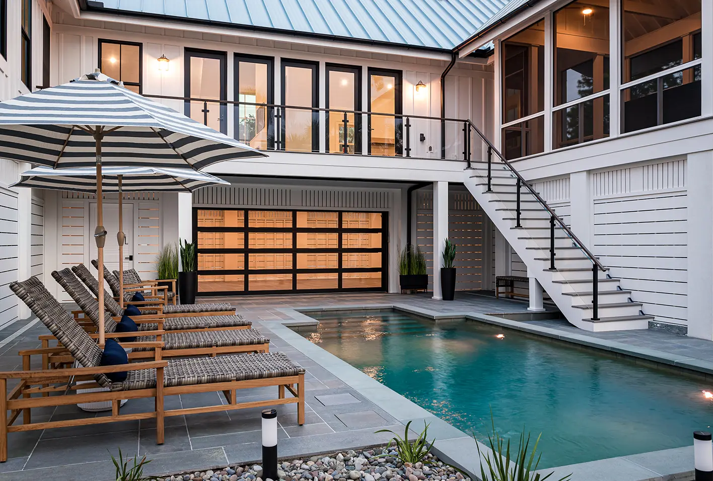 Poolside garage door