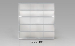 Architectural Series Model 902 with Full View Windows with Frosted Glass in Clear Aluminum Finish