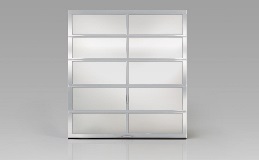 Architectural Series Model 903 with Full View Windows with Frosted Glass in Clear Aluminum Finish