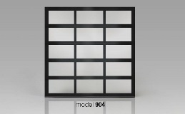 Architectural Series Model 904 with Full View Windows with Frosted Glass in Black Finish