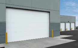 Industrial Series | Flush Solid white commercial garage door Model 522