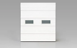 Energy Series with Intellicore | Model 3724 Minor Ribbed white garage door with windows