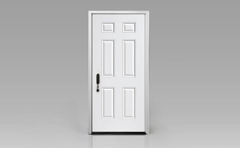 Steel Entry Door solid in White Design ST6800