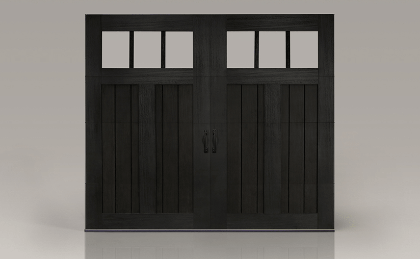 Canyon Ridge 5-Layer Garage Door | Design 12 REC13 Windows in Black Finish