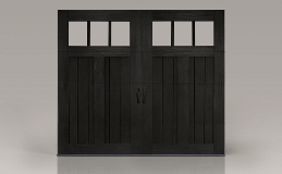 Canyon Ridge 5-Layer Garage Door | Design 12 REC13 Windows in Black Finish