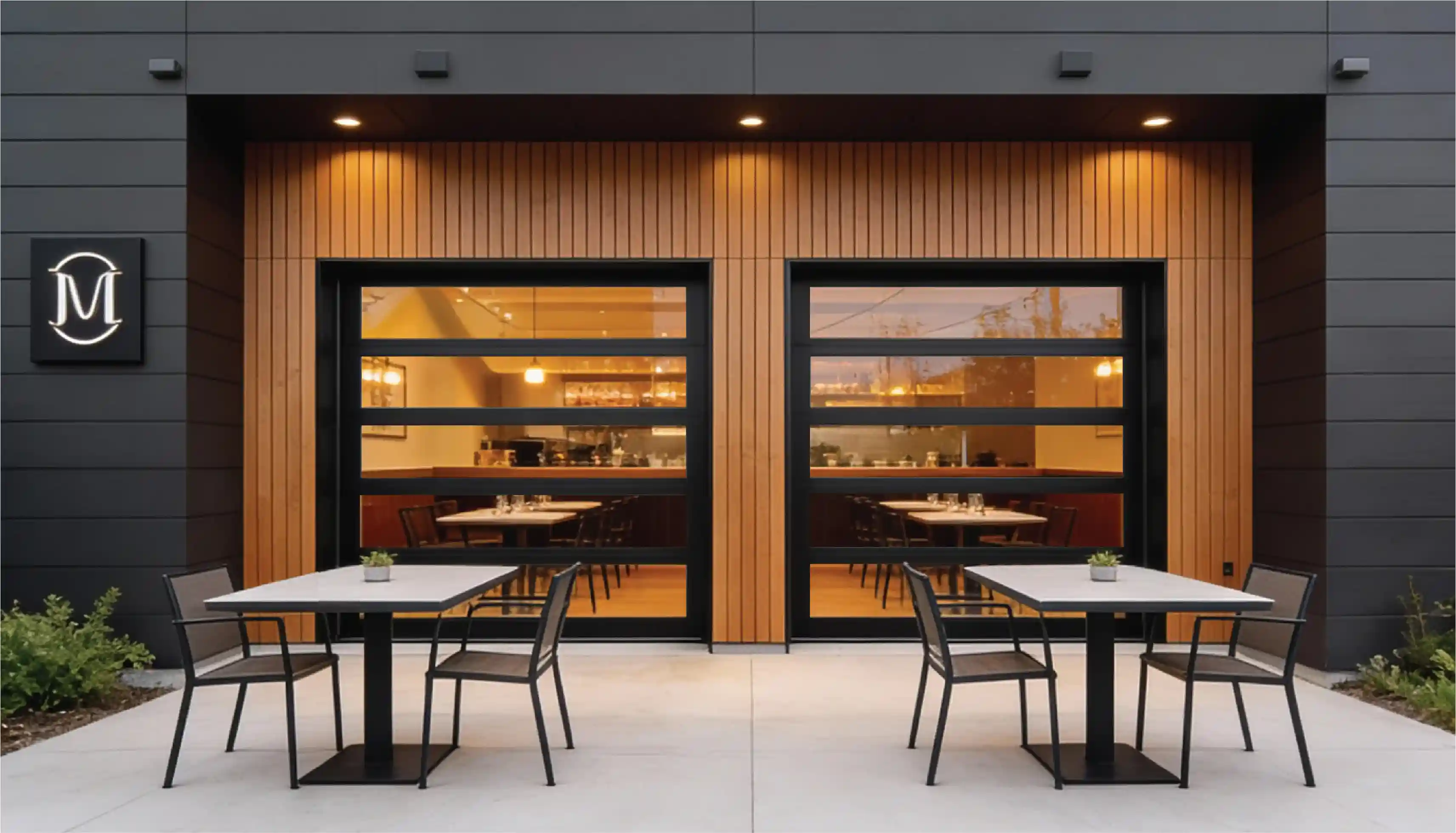 C Power Door Restaurant Clear