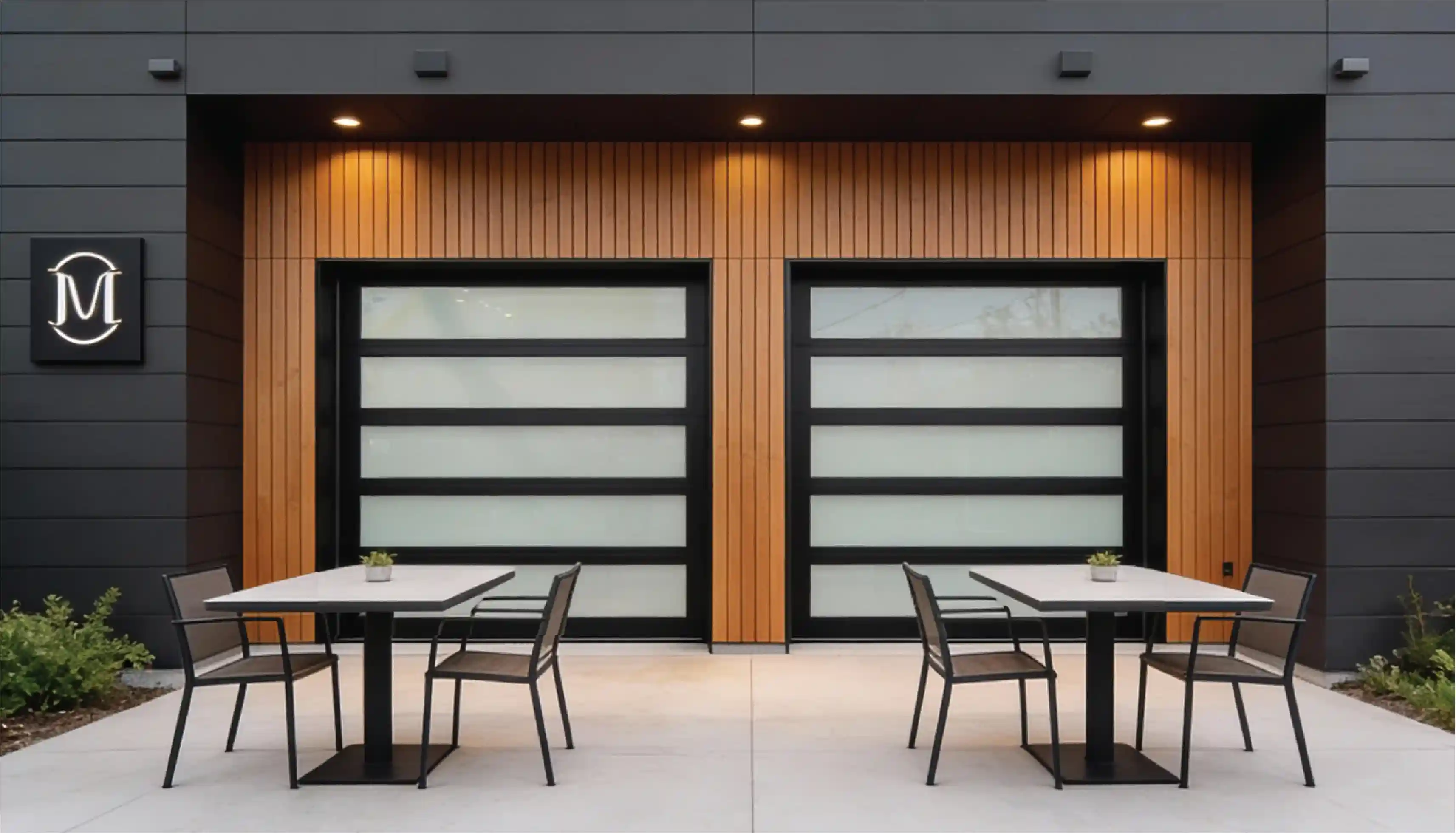 C Power Door Restaurant Rendering Closed blue sky