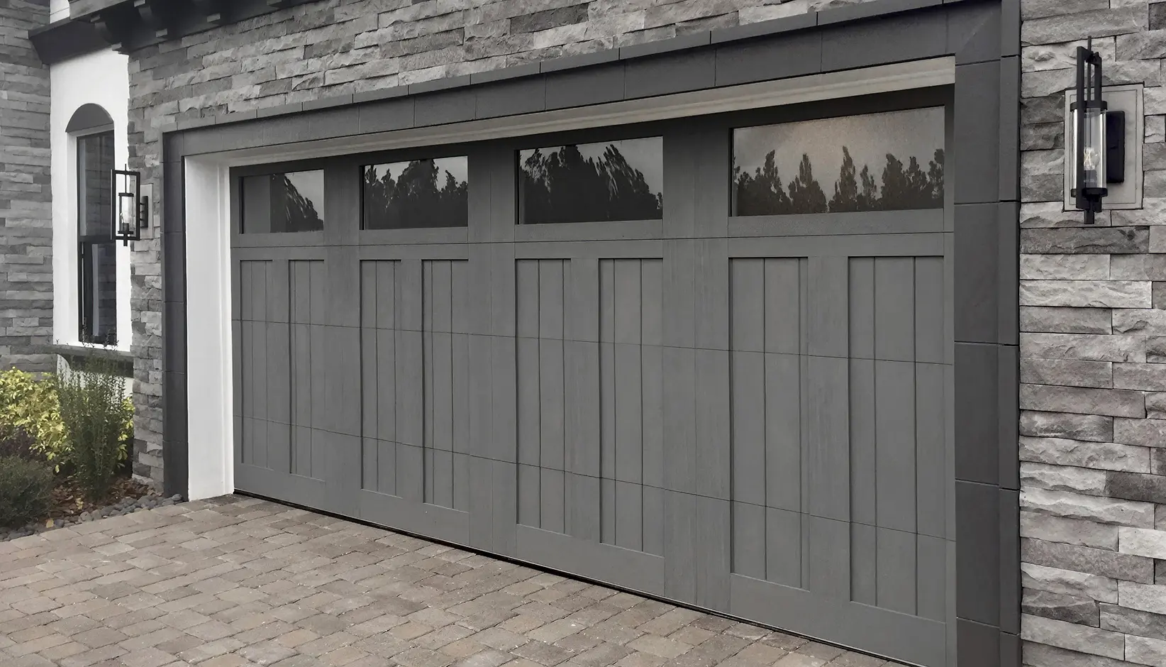 Canyon Ridge 5-Layer garage door in slate