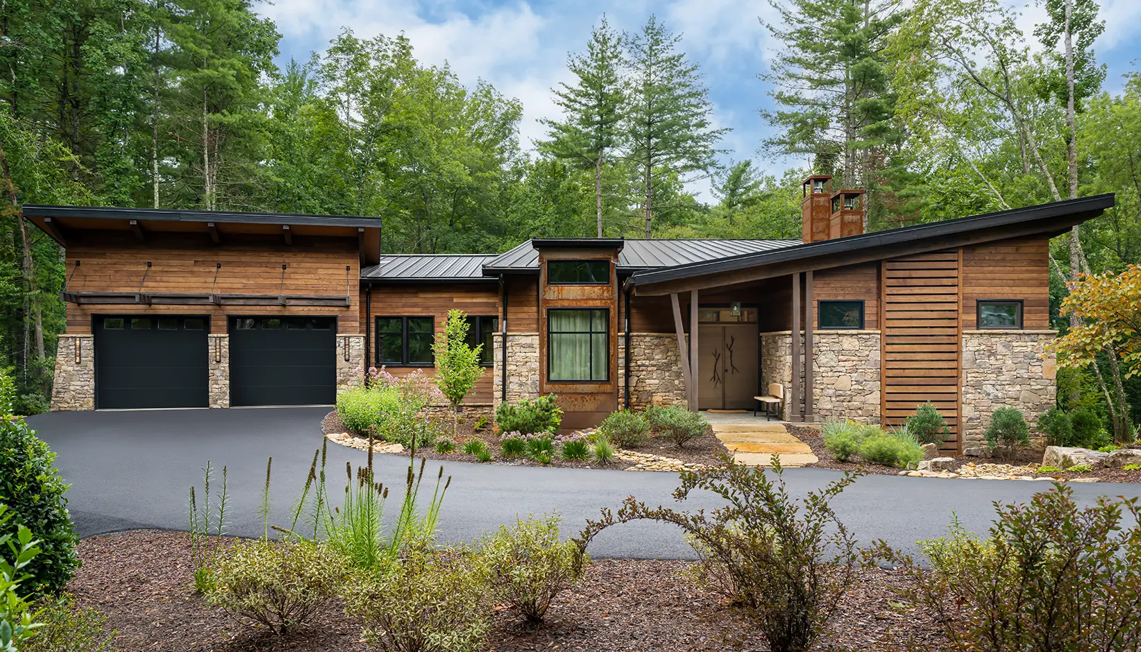 Modern Steel garage door in black